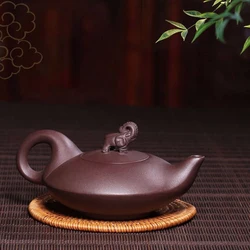 Yixing Clay Elephant Design Bule com Tampa, Chaleira de Cerâmica Kung Fu Doméstico, Bules de Ore Cru, Suprimentos de Cerimônia, 180CC