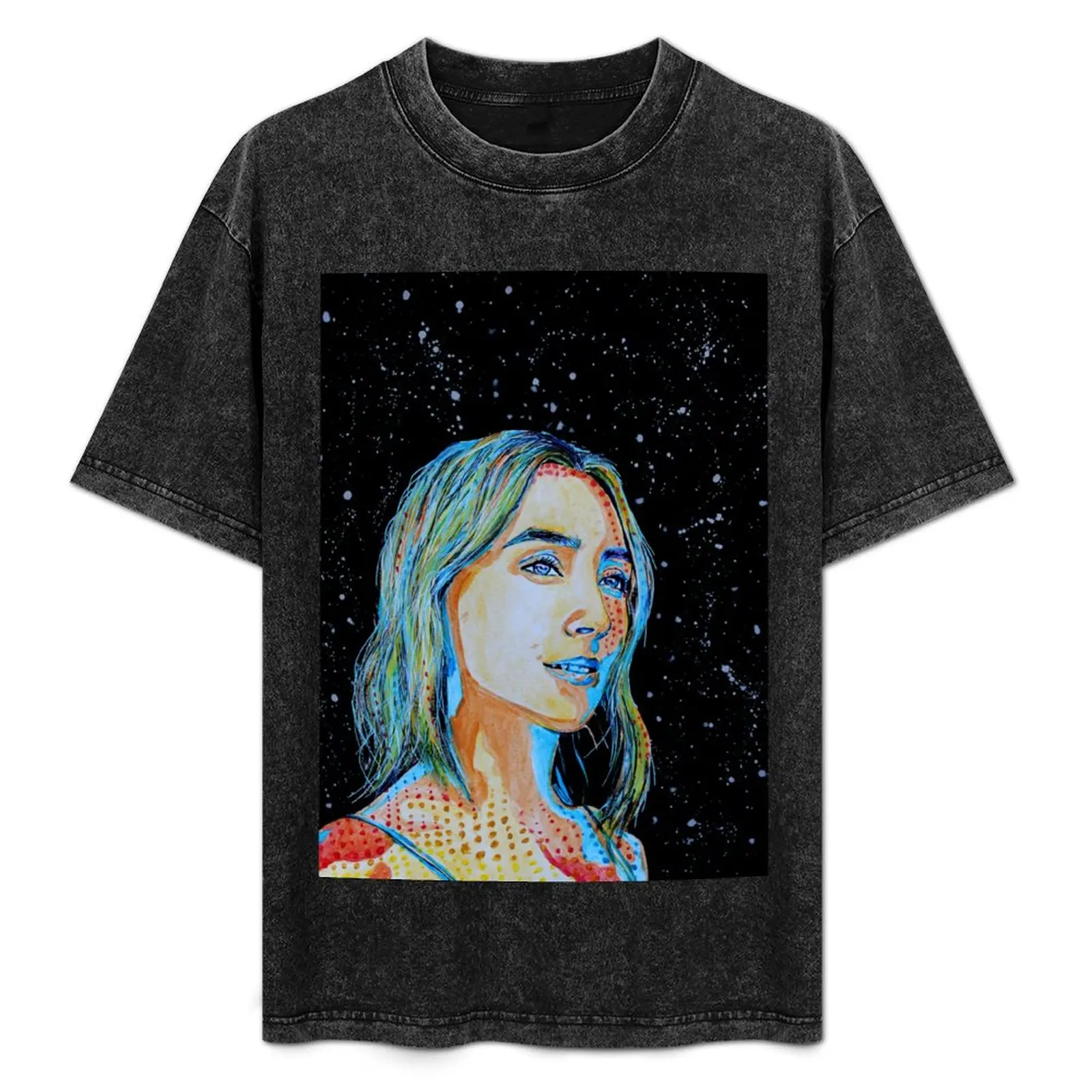 

Saoirse Ronan comics style T-Shirt Stain Resistant Casual Tee