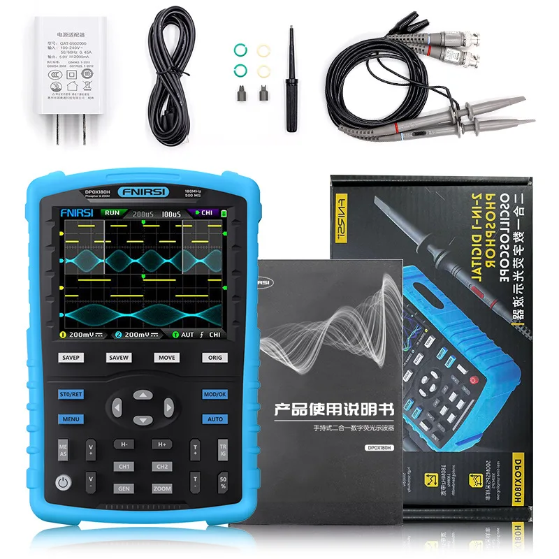 DPOX180H handheld fluorescent digital oscilloscope dual channel two in one small portable instrument for automotive repair 180M