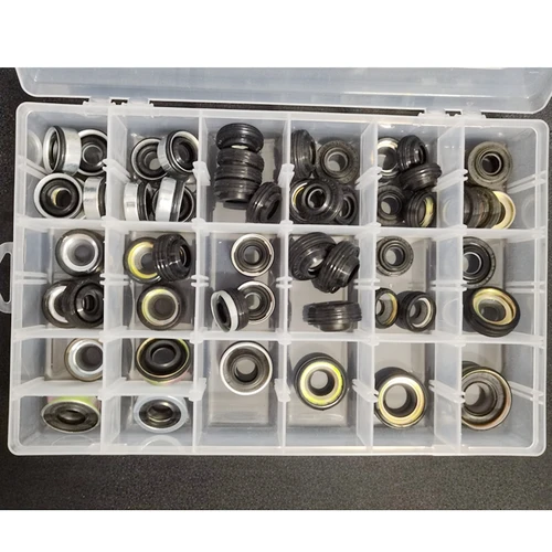 Imagen 2 del producto Juego de sellos de aceite para compresor de aire acondicionado de automóvil, 48 piezas, para FS10 7SUB16 MAS90/105 A32 DKS32C 10PA15C/17C HCC V5, sello de eje