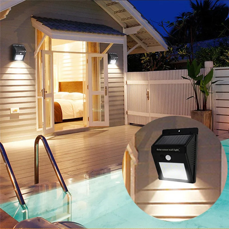 AF90-Luce solare per recinzione Luci solari Luci solari ultra luminose per esterni con 3 modalità