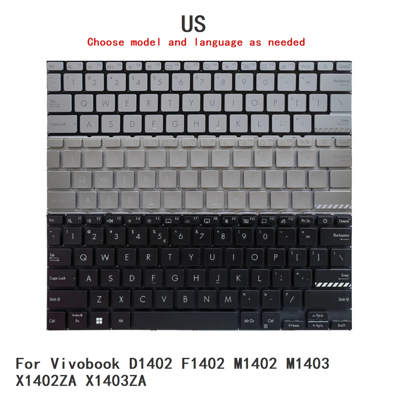New US Language  Backlit Keyboard For ASUS Vivobook D1402 F1402 M1402 M1403 X1402ZA X1403ZA Notebook PC Replacement Keyboard