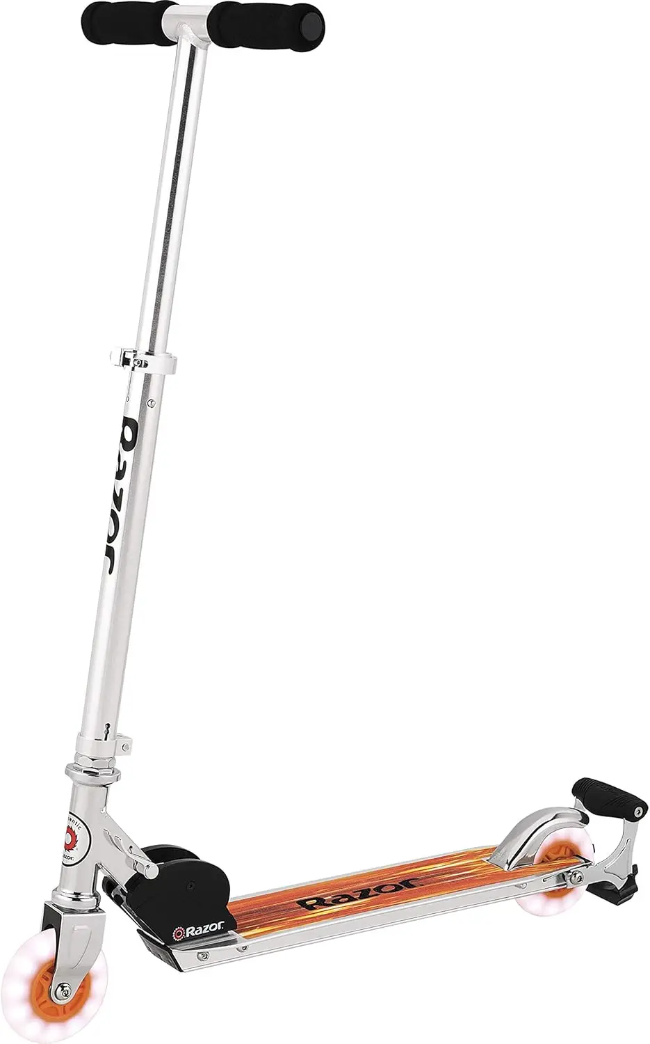 

Ultra Bright LED Wheels Kids Kick Scooter for Ages 8+, Adjustable Handlebars, Rear Brake, Supports Up to 143 lbs