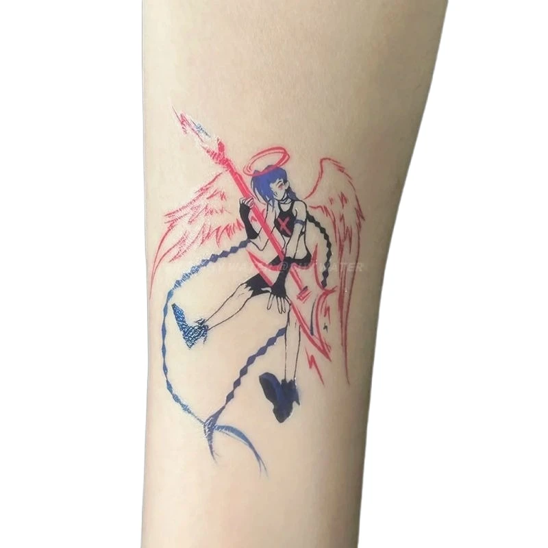 

Anime Cute Jinx Arcane Temporary Tattoos Game Cartoon Arm Waist Leg Body Art Waterproof Fake Tattoo Sticker for Woman Men