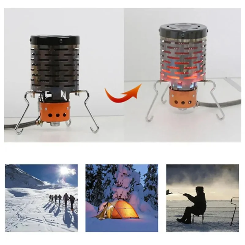 

Outdoor Camping Heating Cover Stove Mini Stainless Steel Portable Heating Cover Camping Tent Cassette Stove Heater