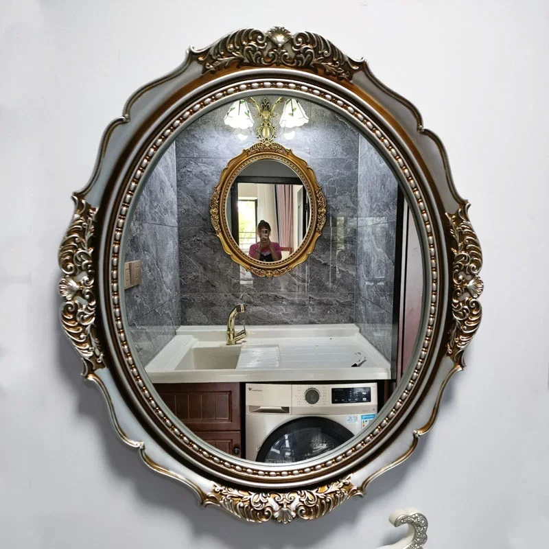 Salon Hanging Mirror Bathroom Self Adhesive Art Wall Vanity Aesthetic Mirror Nordic Luxury Funky Spiegel Wand Decoracao Quarto