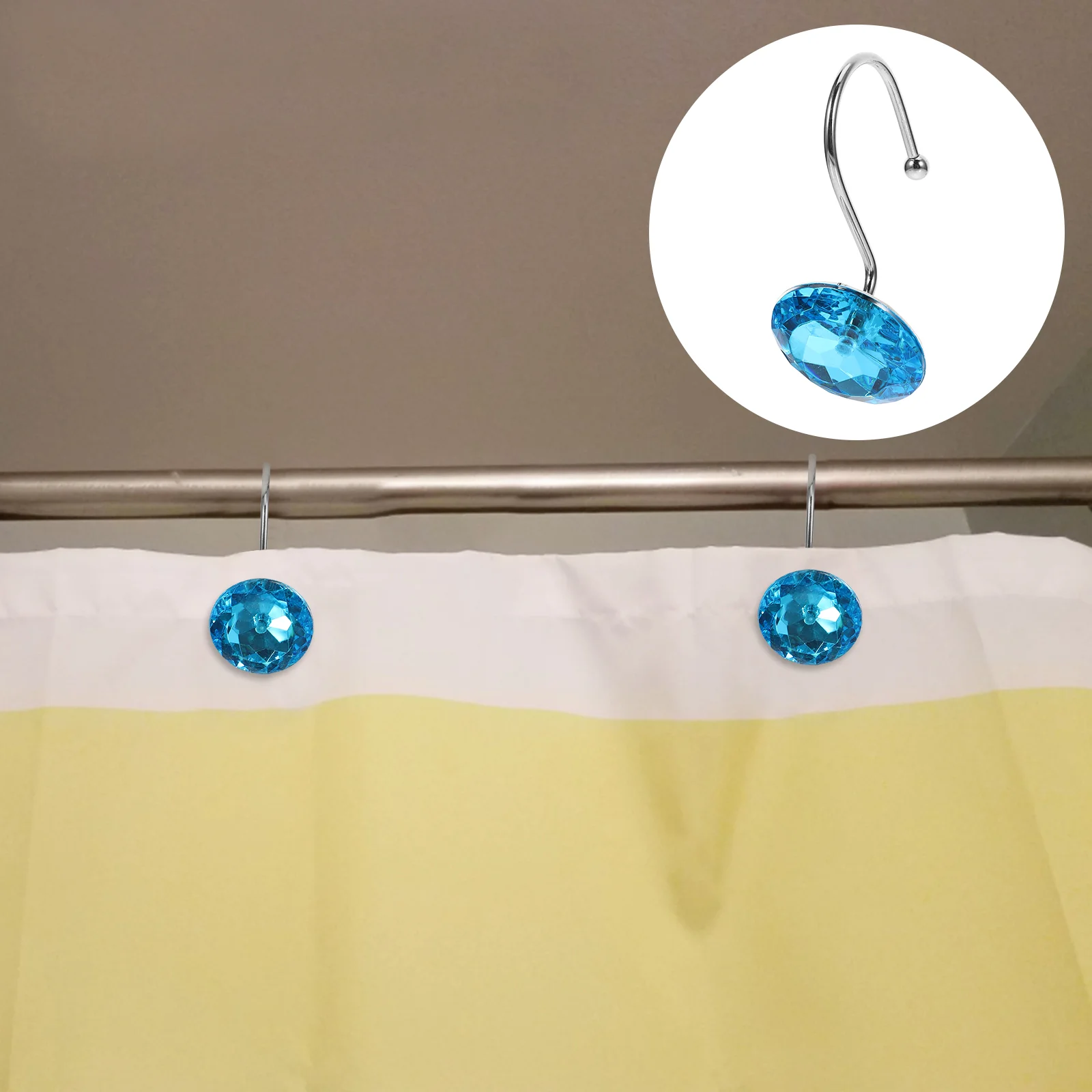 

12 Pcs Shower Curtain Hook Bath Hooks Decorative Hangers Acrylic for Bathroom Curtains Rod