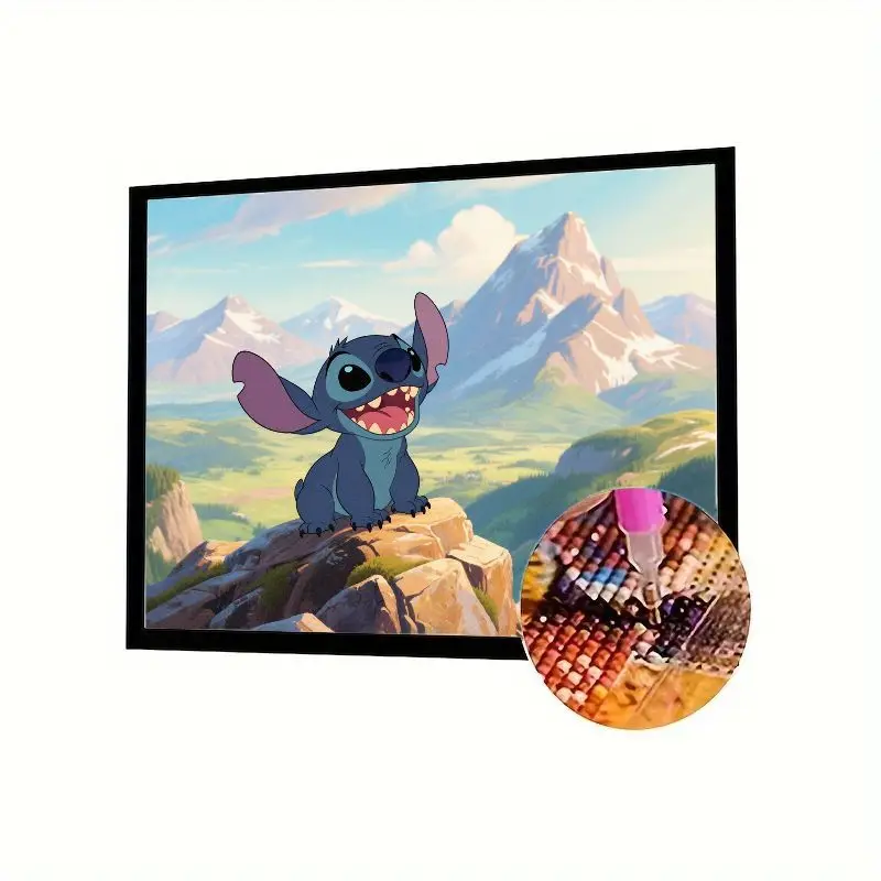

1 шт. Disney Lilo & Stitch Happy Stitch Mountain Landscape 5D набор для алмазной живописи-милые мультяшные животные полная дрель DIY горный хрусталь