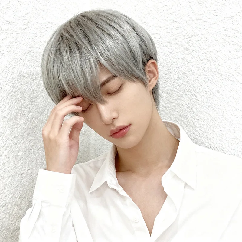 

Men's short , Japanese-style cosplay, versatile boyish fake hair, realistic full head wig for boys