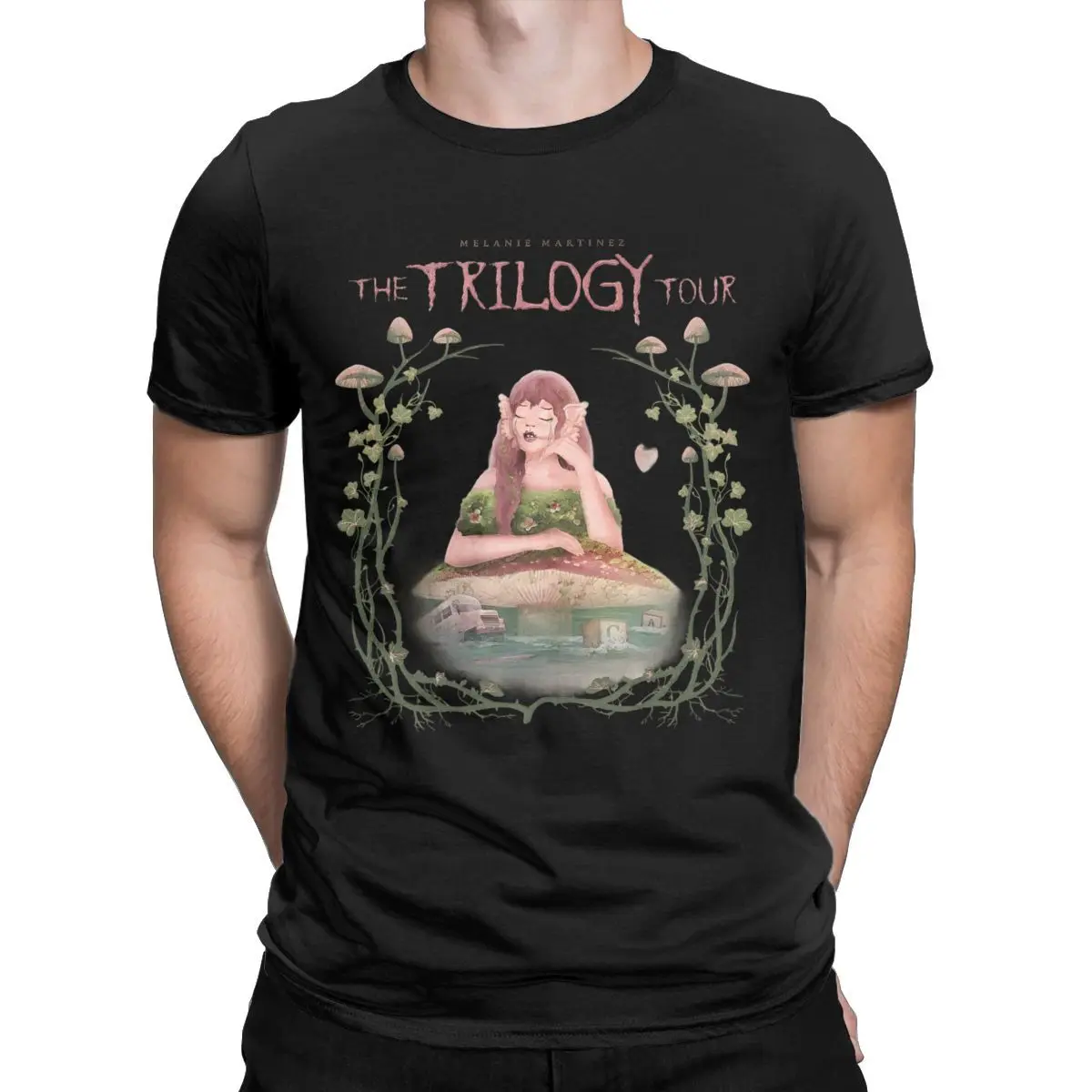 Melanie Singer Martinez 100% Cotton T-Shirts Men The Trilogy Tour Album Casual Slim Fit Round Neck Short Sleeved T-shirt Top