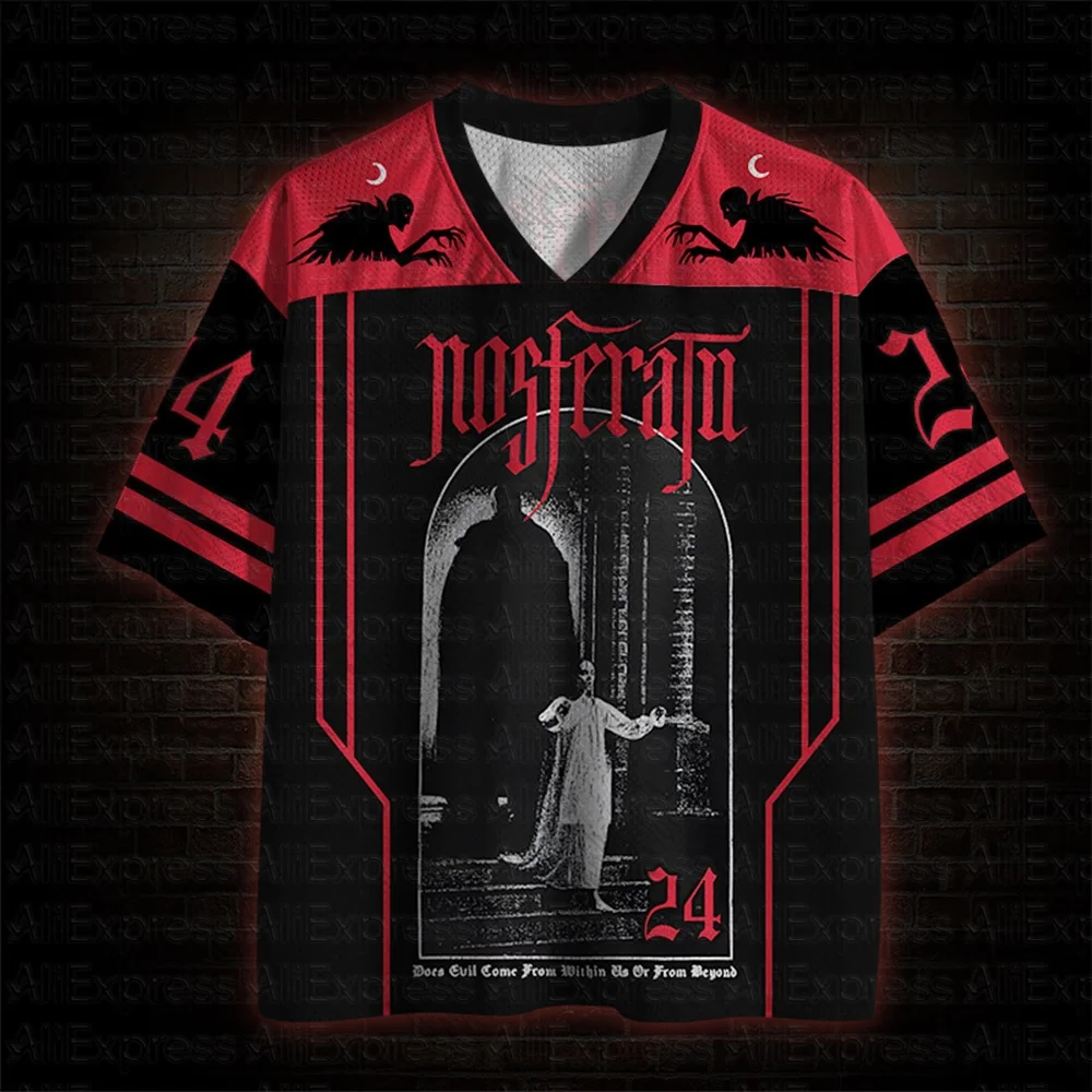 2026 Neue Film-Sportmode Kurzarm-V-Ausschnitt Streetwear für Erwachsene und Kinder Gothic-Stil Horror-Fans Geschenk