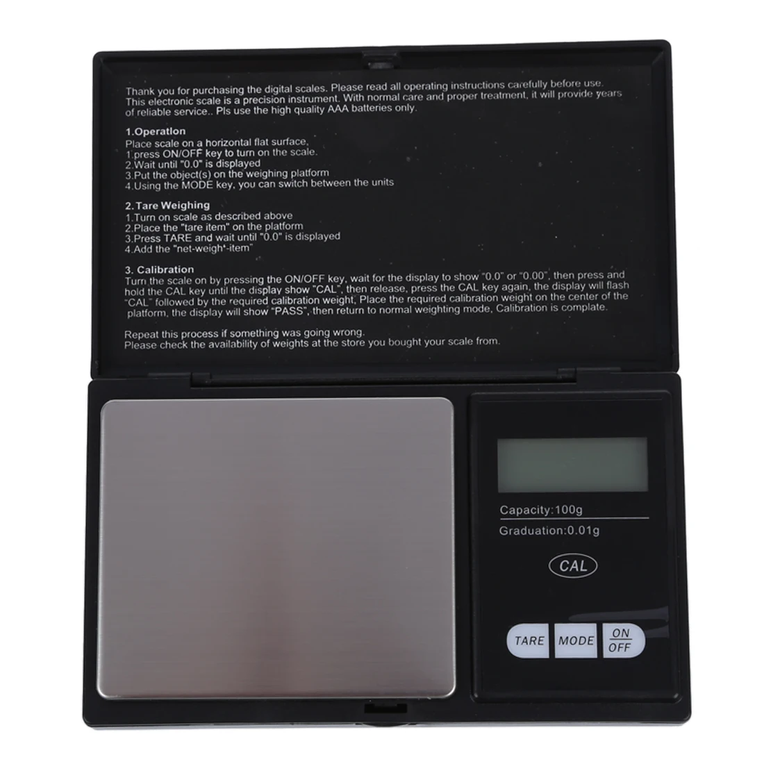 100g * 0.01g Mini LCD Digital Portable Pocket Jewellery Jewelry Gold Diamond Gram Weighing Scale Black