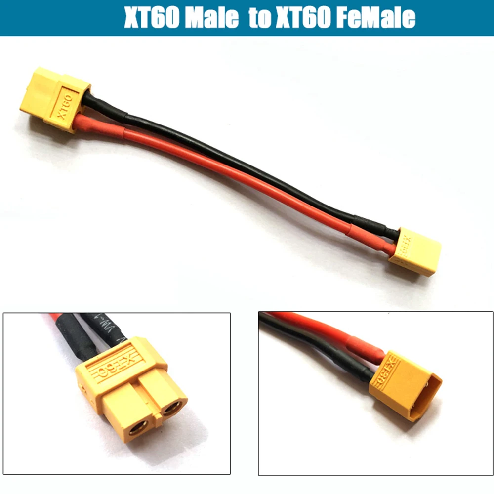 T Deans 4.0Mm 3.5MM XT60 EC5 EC3 JST SM Tamiya Plug Female Ke Male Adaptor Konektor 10 12 14 16Awg 10Cm untuk RC Lipo Baterai