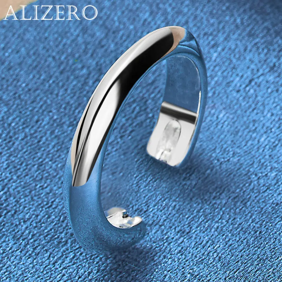 

ALIZERO 925 Sterling Silver Heart Ring For Women Men Adjustable Open Rings Wedding Engagement Band Fashion Jewelry Gifts