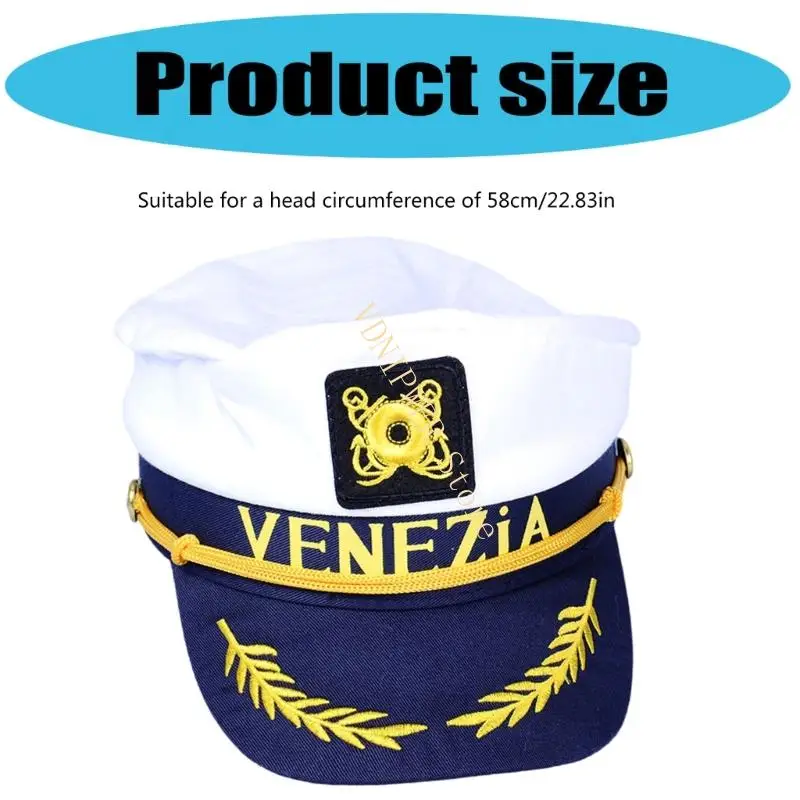 特大のブリムコットンキャップ刺繍デザインユニセックスセーラーアウトドアアクティビティD08E