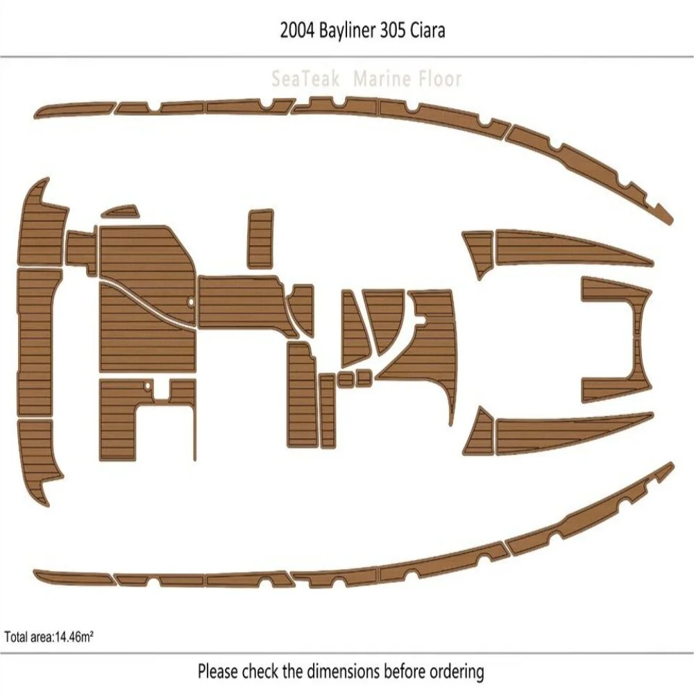 

2004 Bayliner 305 Ciara BOW Cockpit swimming platform 6mm EVA TEAK Non-slip mat SeaDek MarineMat Gatorstep Style Self Adhesive