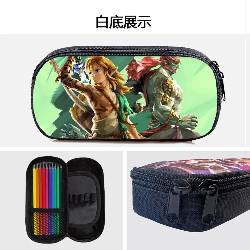 The Legend of Zelda Game Periphery Pencil Pen Case Trendy Bag Large Capacity Pencil Box Stationery Supplie Student Gifts Fashion