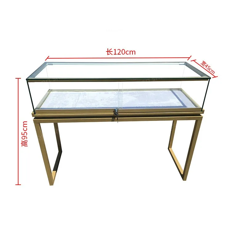 ตู้โชว์กระจกนิรภัยแบบกำหนดเองสำหรับงานแสดงสินค้าสุดหรู สำหรับสร้อยคอ สร้อยข้อมือ เครื่องประดับ อัญมณี และหยก