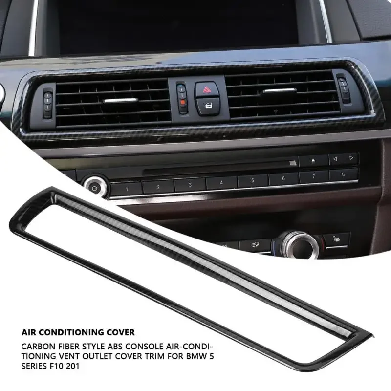 Carbon Fiber Style Console Air-Conditioning Vent Outlet Cover Trim for BMW 5 Series F10 2011 2012 2013 2014-2016 Car Accessories