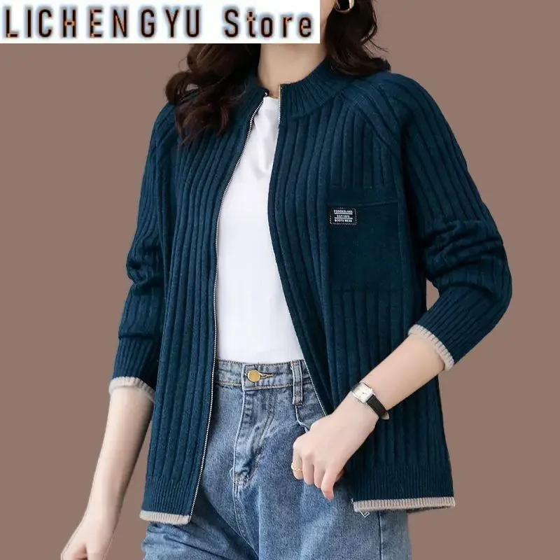 Autumn Winter Cardigan Sweater Jacket Women New Fashion Casual Loose Zipper Knitted Sweater Female Outerwear Ladies Tops 6