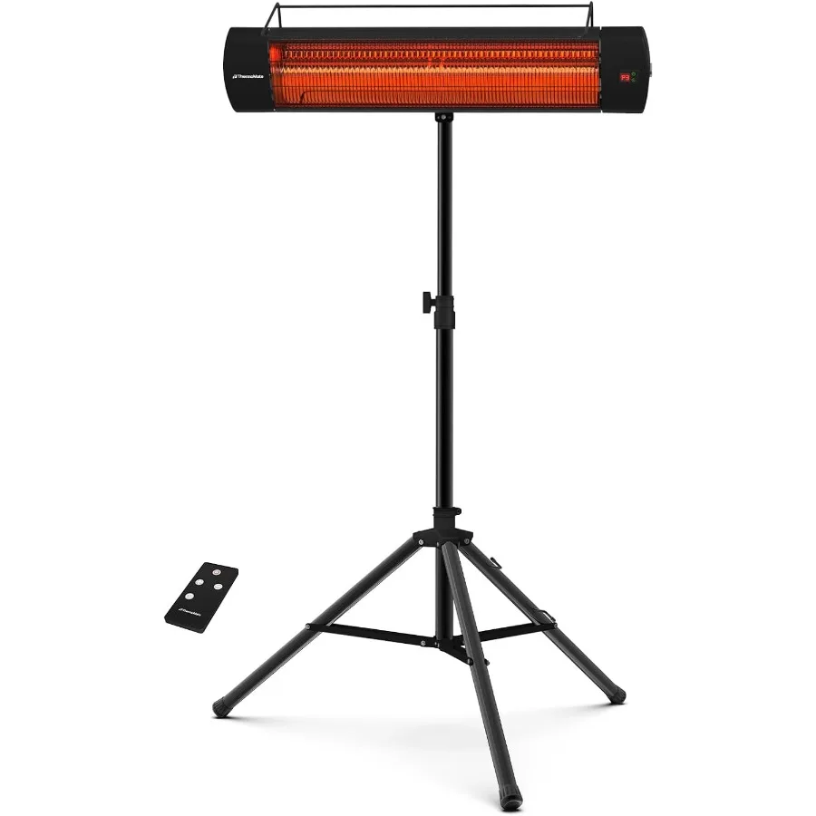 

Infared Patio Heater for Outdoor with Tripod Electric 1500W IP65 Waterproof with Remote 3 Heating Levels and 24H Timer for Rest