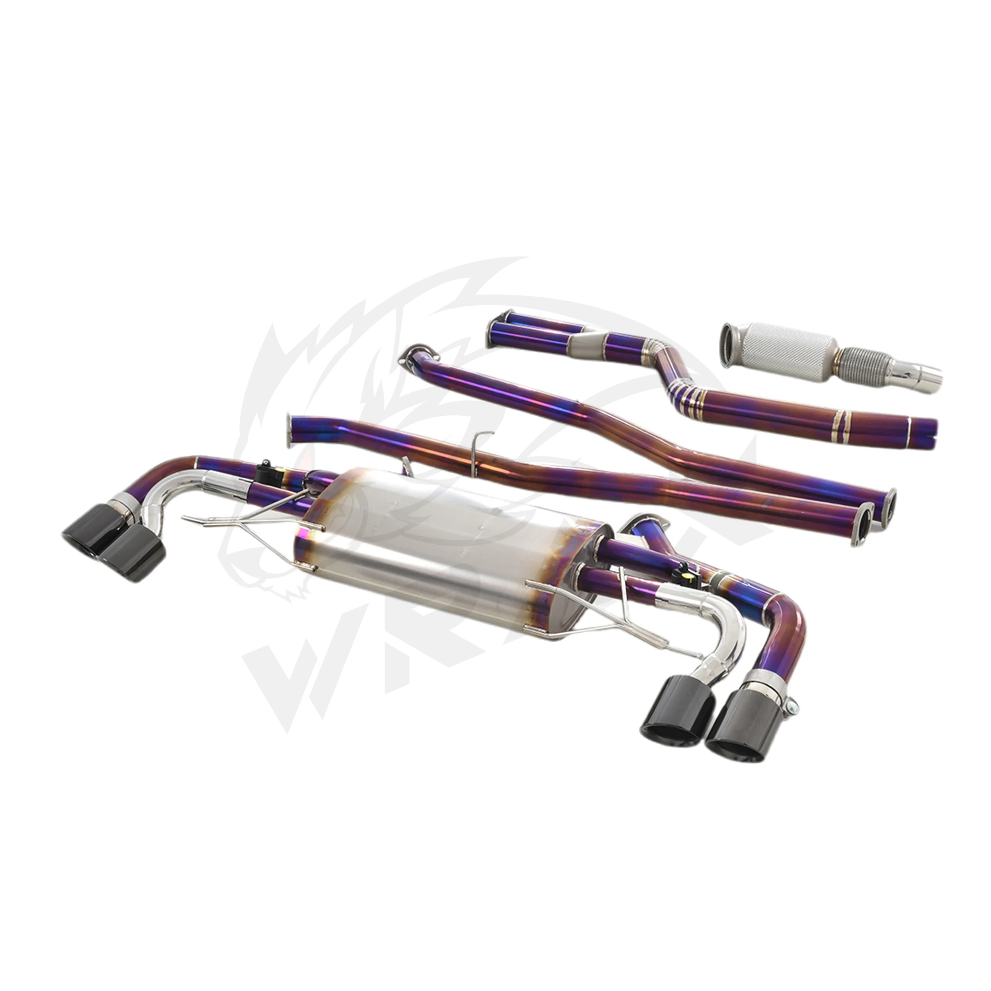 Akcesoria samochodowe Direct Fit Regulowane zawory Agresywny dźwięk Wydech Catback WRAX Titanium do BMW BMW X5 G05 F95 08.2018+