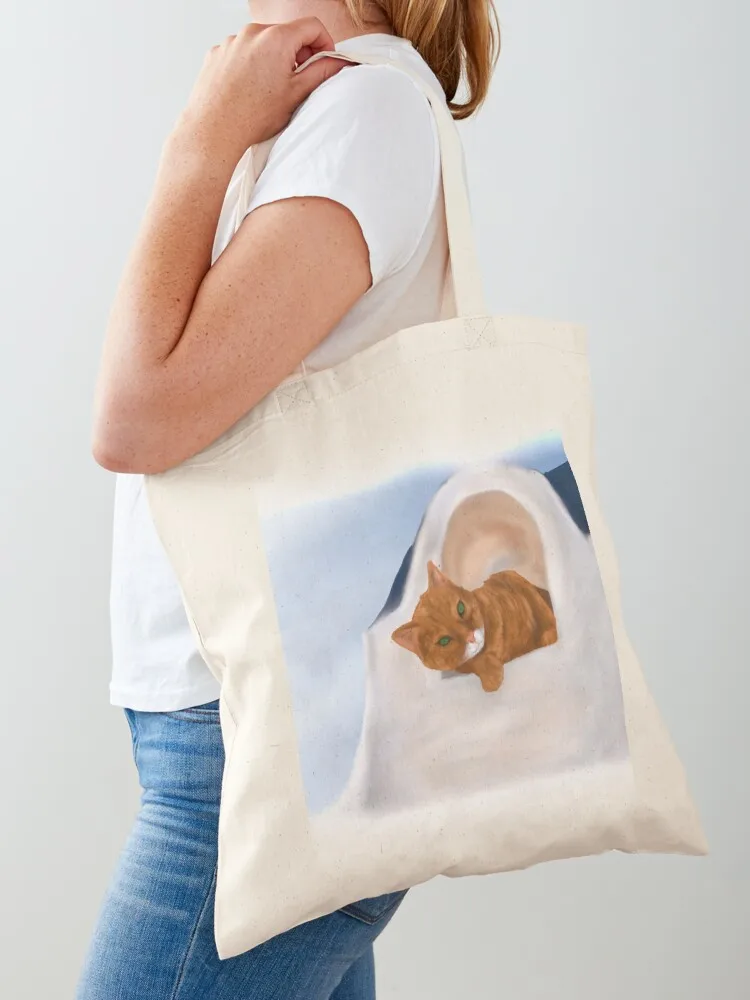 

Santorini Cat - a souvenir you can buy from home Tote Bag Women's bags female bag bag luxury women reusable shopping