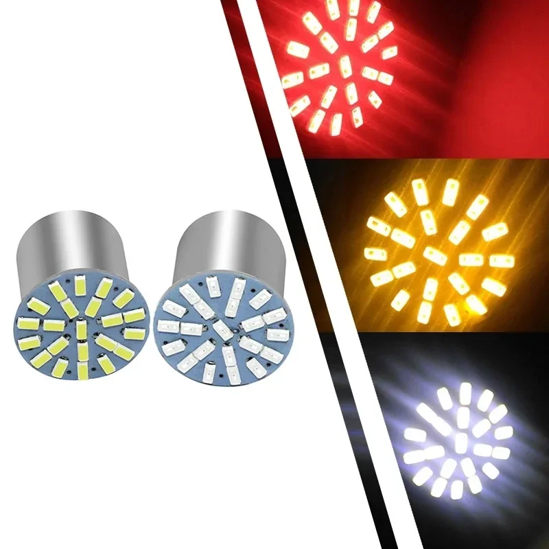 

1x P21W 1156 Ba15s 1157 Bay15d Car LED Turn Signal Light Bulb Auto Tail Brake Parking Reverse Super Bright Motorcycle Lamp 22SMD