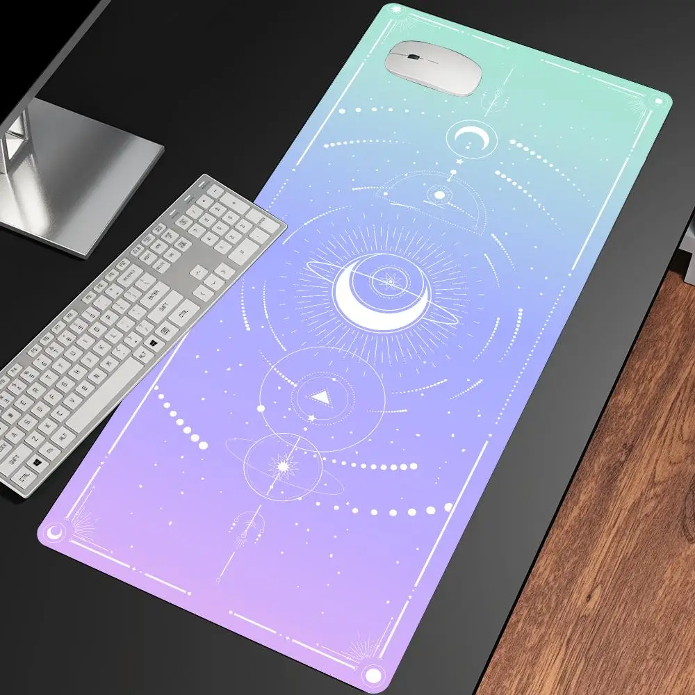 Magic Moon Star Purple Mousepad Desk Accessories Desk Mat Gaming Desk Decorating Supplies Mouse Pad Long Pad Office Decor Carpet