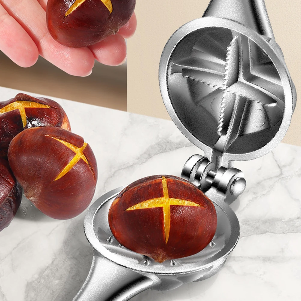 

Zinc Alloy Opener H held Nutcracker Walnut Sheller Kitchen Gadget Silver Nutcracker Clip Easy Time Saver