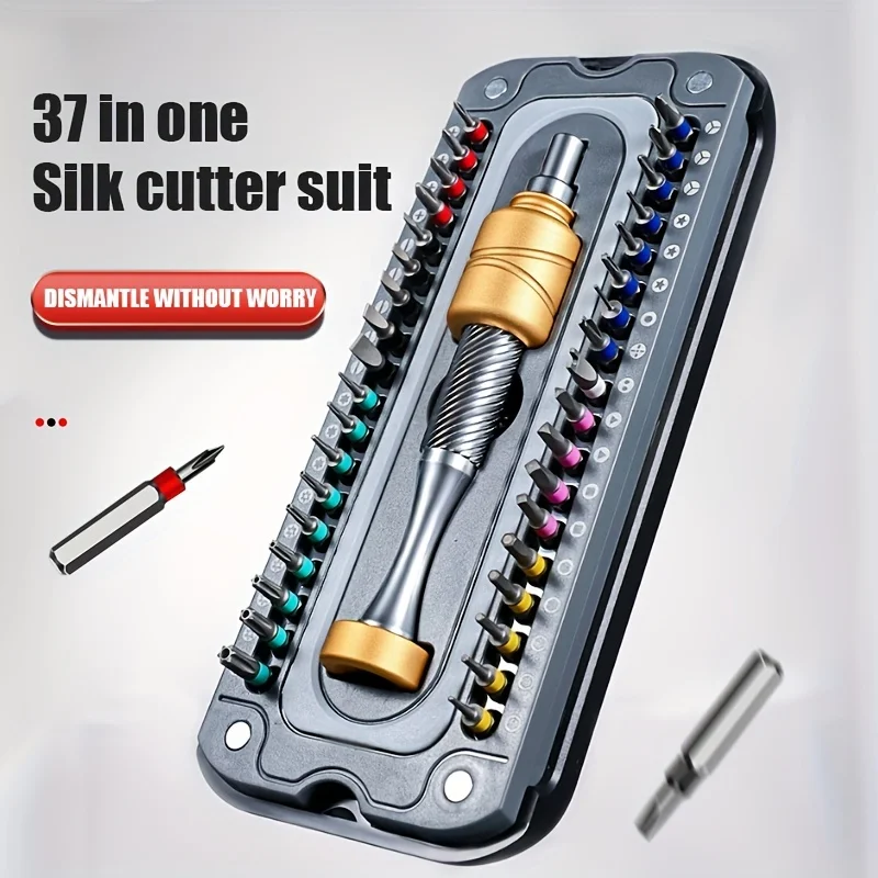 37PCS Precision Screwdriver Kit, with Low-Gravity Design Magnetic Driver Handle and Durable S2 Steel Bits, for Electronics Repai