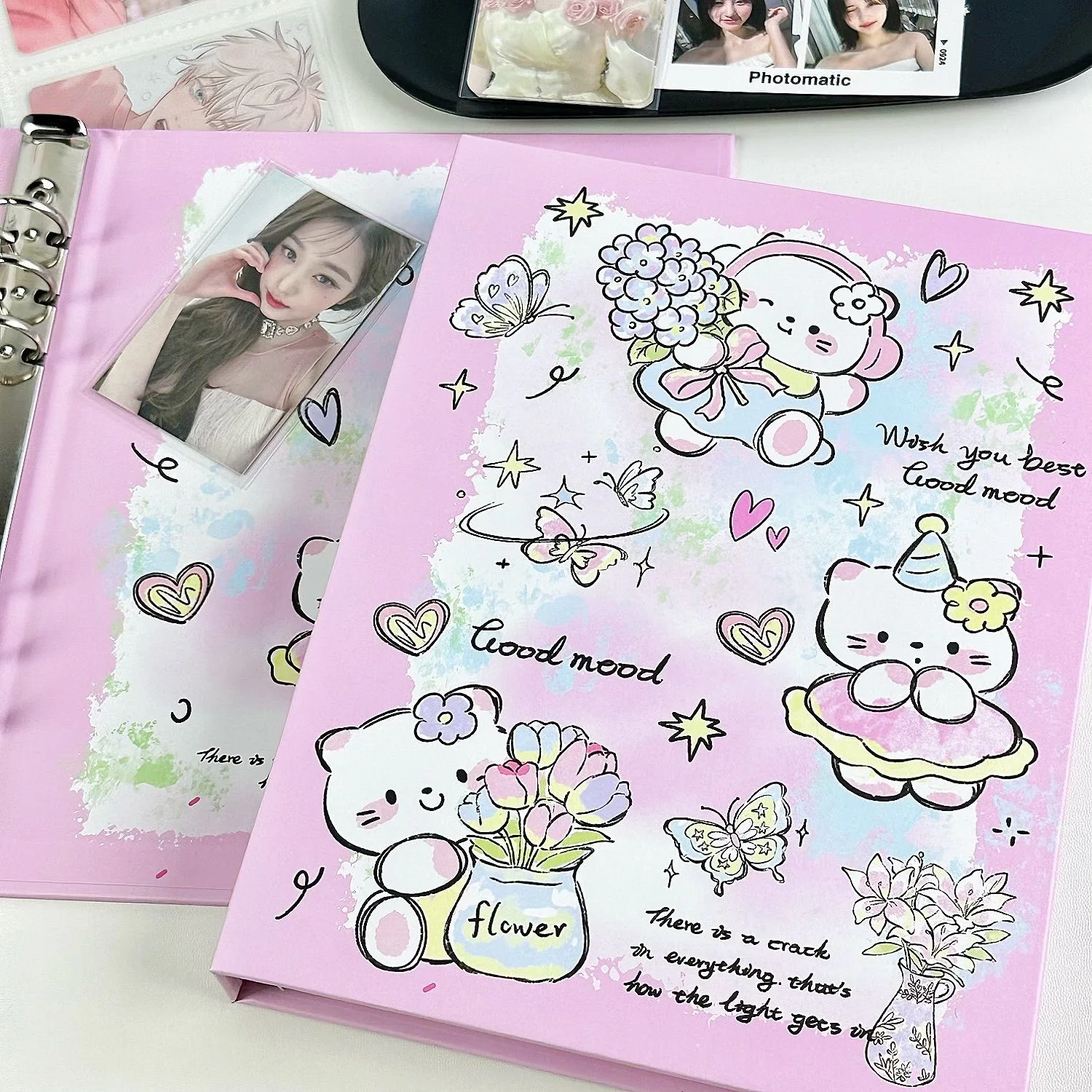 IFFVGX Butterfly A5 Binder Photocard Holder Kpop Idol Photo Album Kawaii Photocards Collect Book Album for Photographs 포토카드 포장용품