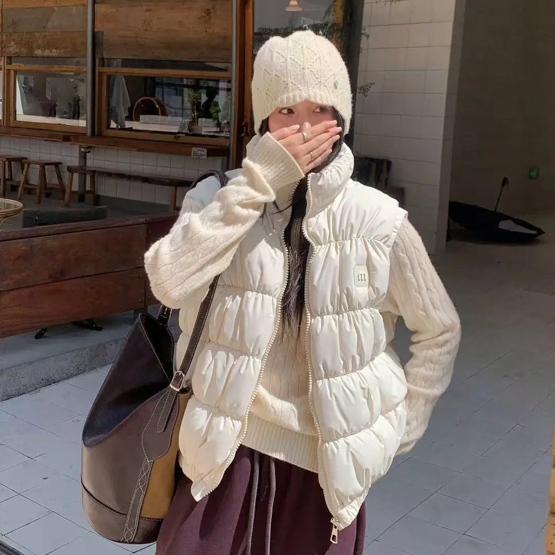 

Vests Waistcoats Thick Womens Sleeveless Autumn Tweed Three-Button Notched Academia School Preppy Layered Patchwork Comfortable