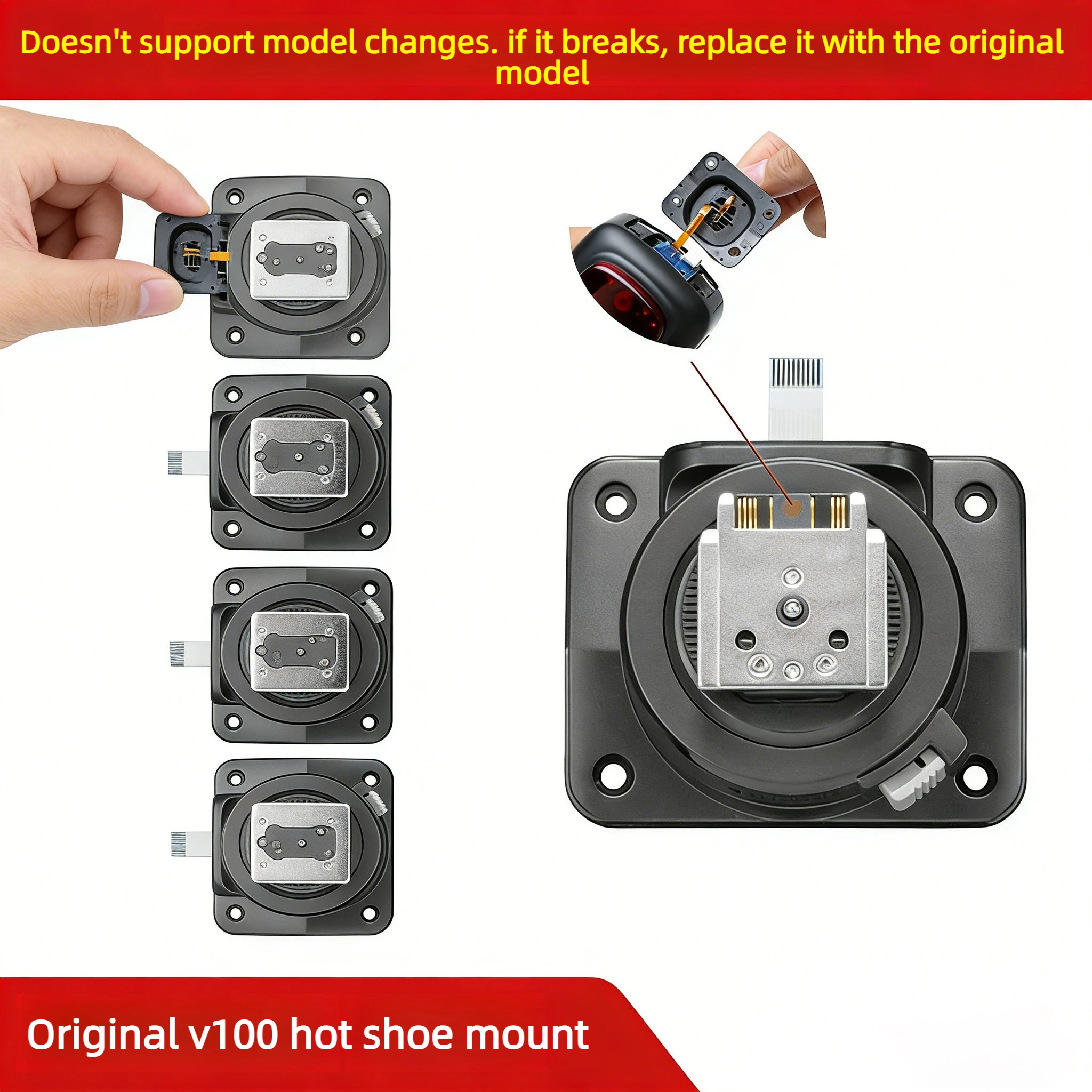 

Original Flash Hotshoe Base Foot Mount Bracket Repair Part for Godox V100 V100S V100C V100N Speedlite Camera Flash
