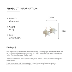 Anting-Anting Baru Lingkaran Bunga Resin Putih untuk Wanita Temperamen Mode Kait Telinga Temperamen Artistik Perhiasan Fairycore Mewah Ringan 10 anting peri penjualan terbaik - №