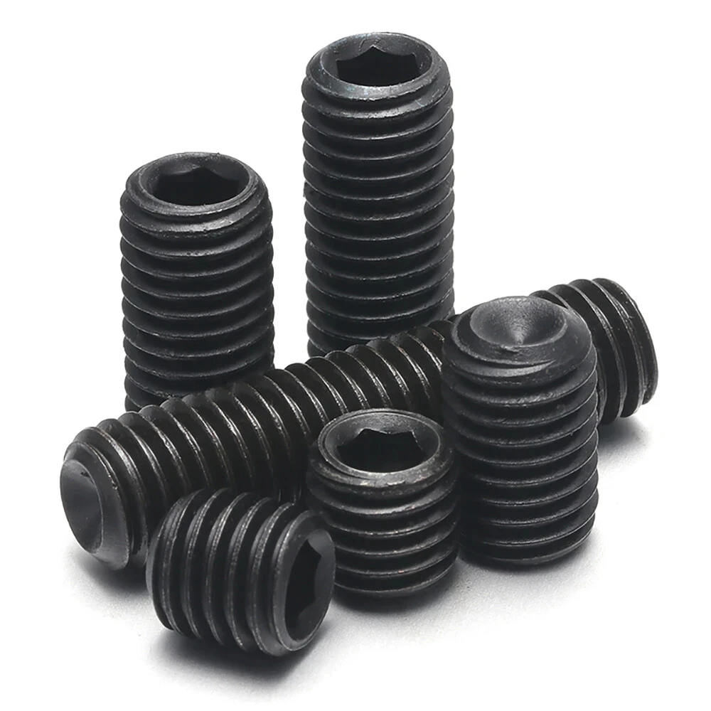 20pcs DIN916 304 Stainless Steel Grade 12.9 Carbon Steel Hex Socket Set Screws Grub Screw Bolt M1.6 M2 M2.5 M3 M4 M5 M6 M8