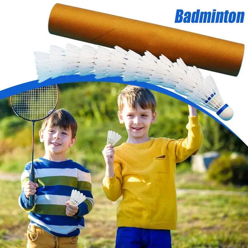 Badminton Shuttlecocks Feather 12 Piece Nylon Badminton Equipment Aeroplane Shuttlecock Sports Supplies For Competition Practice