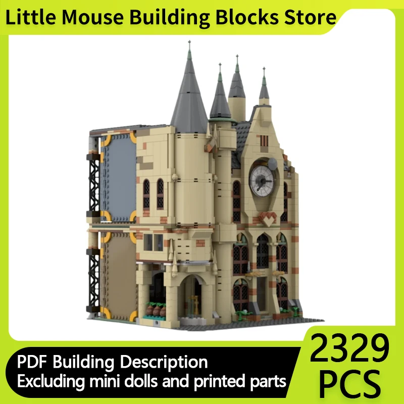 Magical Movie Model MOC Building Bricks Medieval Bell Tower Classroom Modular Technology Gift Holiday Assemble Children Toy Suit