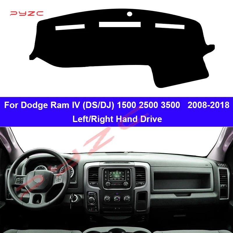 

For Dodge Ram IV (DS/DJ) 1500 2500 3500 2008-2018 Car Dashboard Avoid Light Pad Instrument Platform Desk Cover Mat Carpets