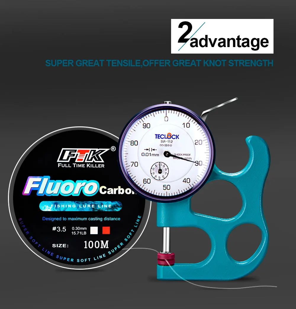 Fluorcarbon-beschichtete Angelschnur 100-500M, Monofilament-Nylonschnur 0,8-8,0 # Superstark für Karpfen und Barsch – Detail 6