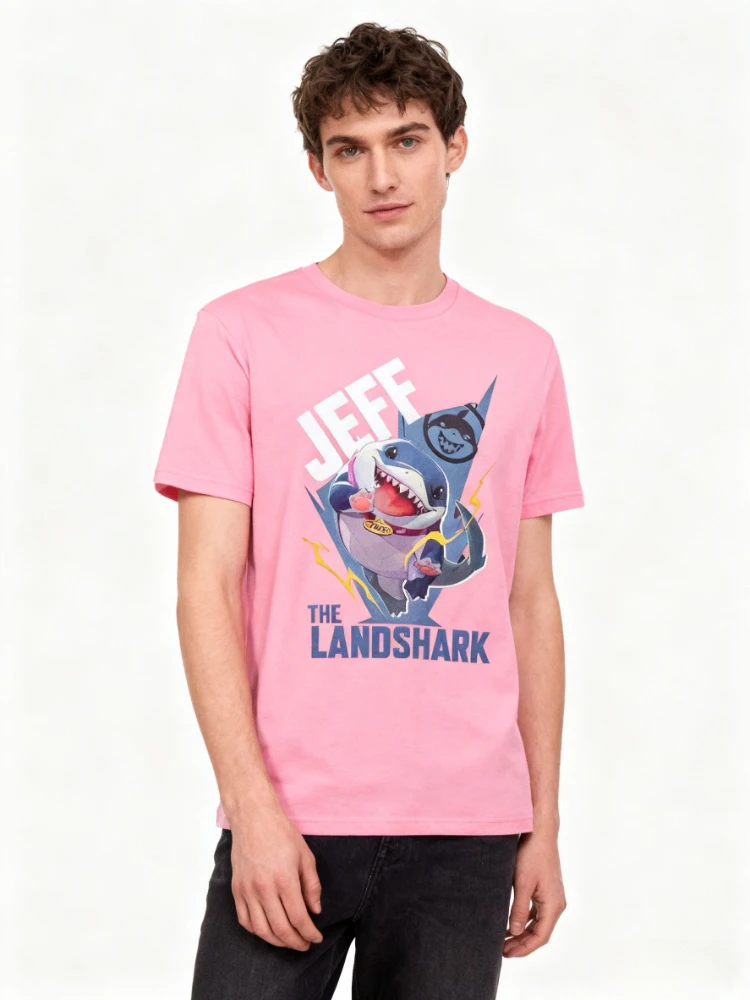 مارفل حقيقية جديدة عالية الجودة منافس جيف لاند القرش كوميك طباعة الرجال والنساء قصيرة الأكمام حجم كبير تي شيرت غير رسمي