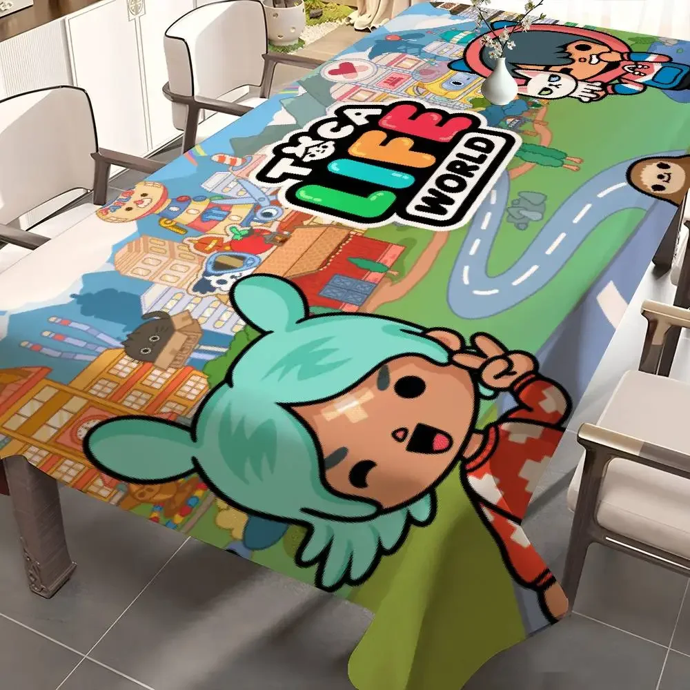 Toca Boca Toca Life World Rectangle Waterproof Tablecloth Party Decor Farmhouse Kitchen Dining Table Cloth Wedding Decorations