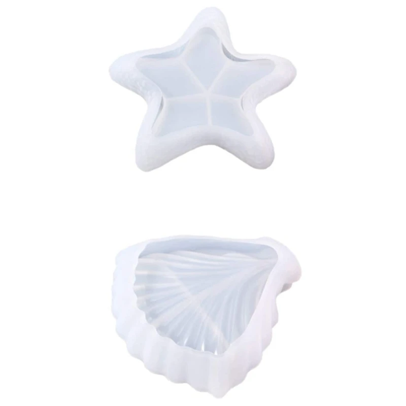 

2Pcs Jewelry Silicone Mold, Starfish Conch Shape Jewelry Storage Box Silicone Mold,Epoxy Molds For Resin Casting