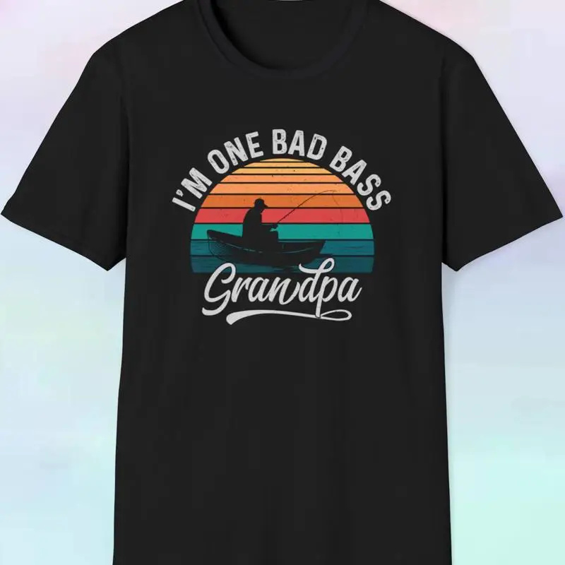 

Футболка Bad Bass Grandpa для рыбалки, забавный рыбак, S 5XL