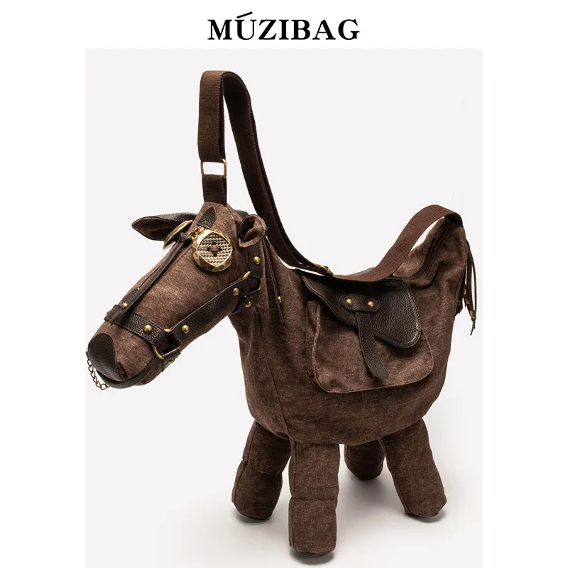 Fashion Horse Bag Trendy New Niche Limited Wysokiej klasy torba na ramię dla kobiet Torba płócienna Fajna torba na ramię