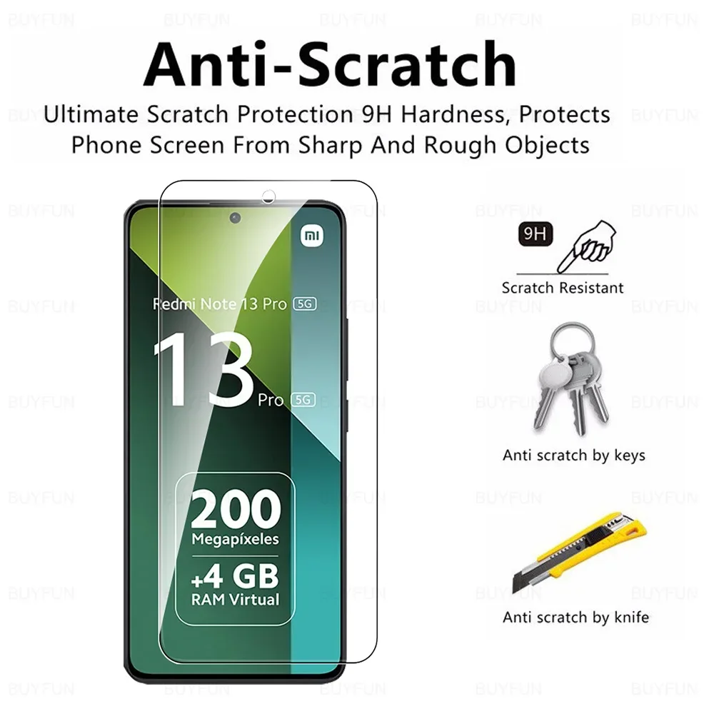 8 in 1 Tempered Glass For Redmi Note 13 Pro 5G Camera Glass Xiaomi Note13 14 Note14 13Pro Note13Pro 4G HD Lens Screen Protector