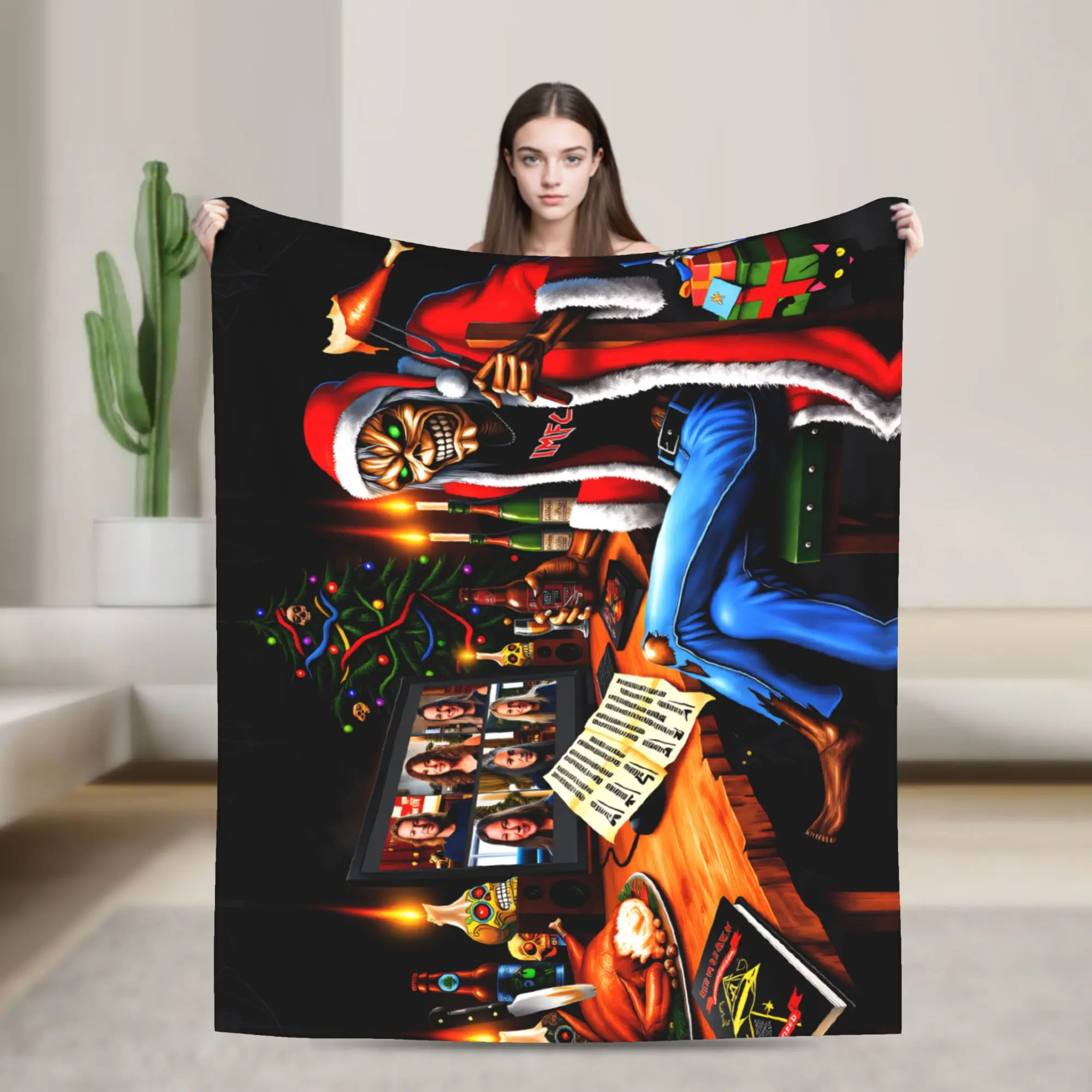 

Фланелевые одеяла с Рождеством I-Iron M-Maidens Tour 202, мягкое одеяло для путешествий на открытом воздухе, покрывало для дивана-кровати