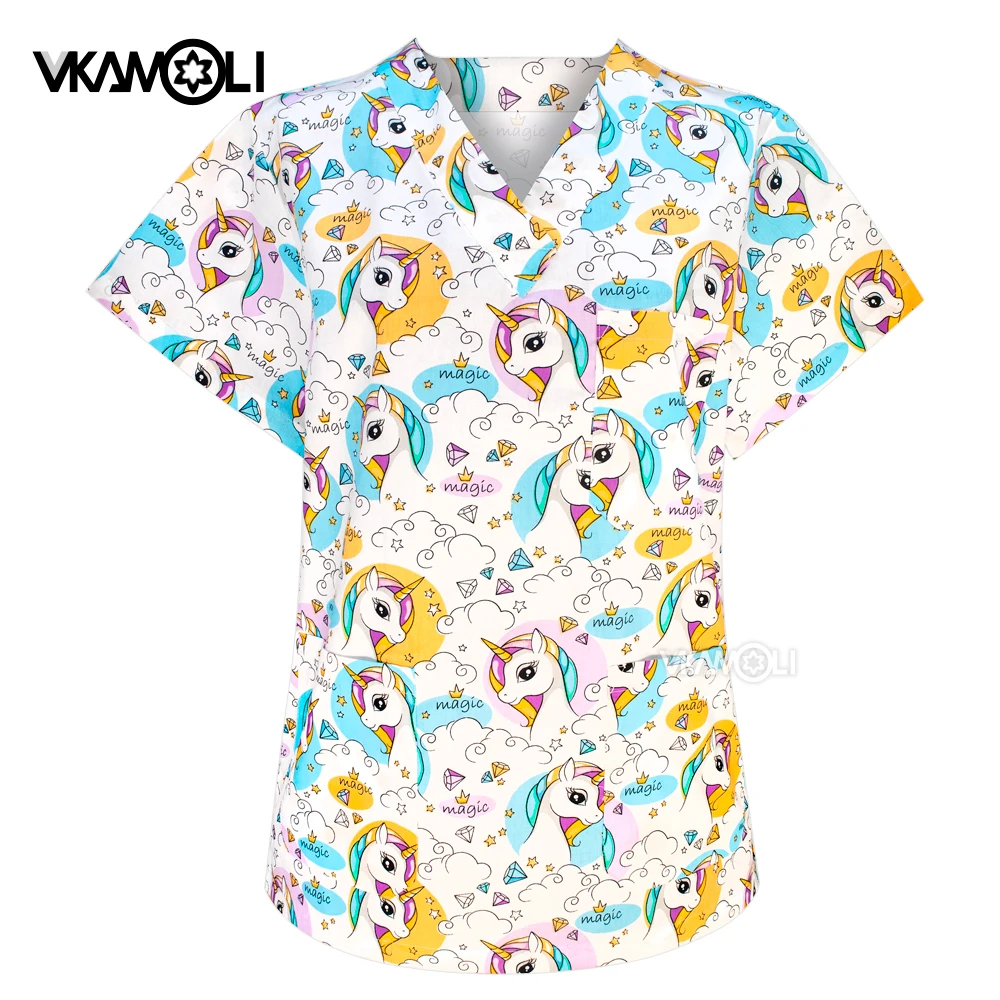 Medical Uniforms Doctors scrub top Dental Clinic Pharmacy Pediatrics Workwear Clothes Scrub T-shirt