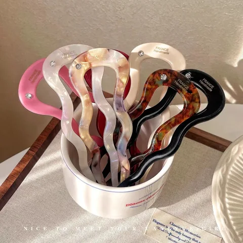 U-образная палочка для волос, винтажная французская шпилька для волос, боковые зажимы для волос, держатель для волос для хвоста, аксессуары для волос, инструмент для создания ретро-прически своими руками топ 6 этнические аксессуары - №2