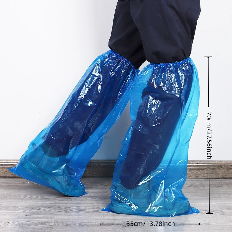 

200Pcs Disposable Waterproof Shoe Covers 70cm Extra Long Thick High Boot Covers Anti-slip For Rain Outdoor Garden House Cleaning